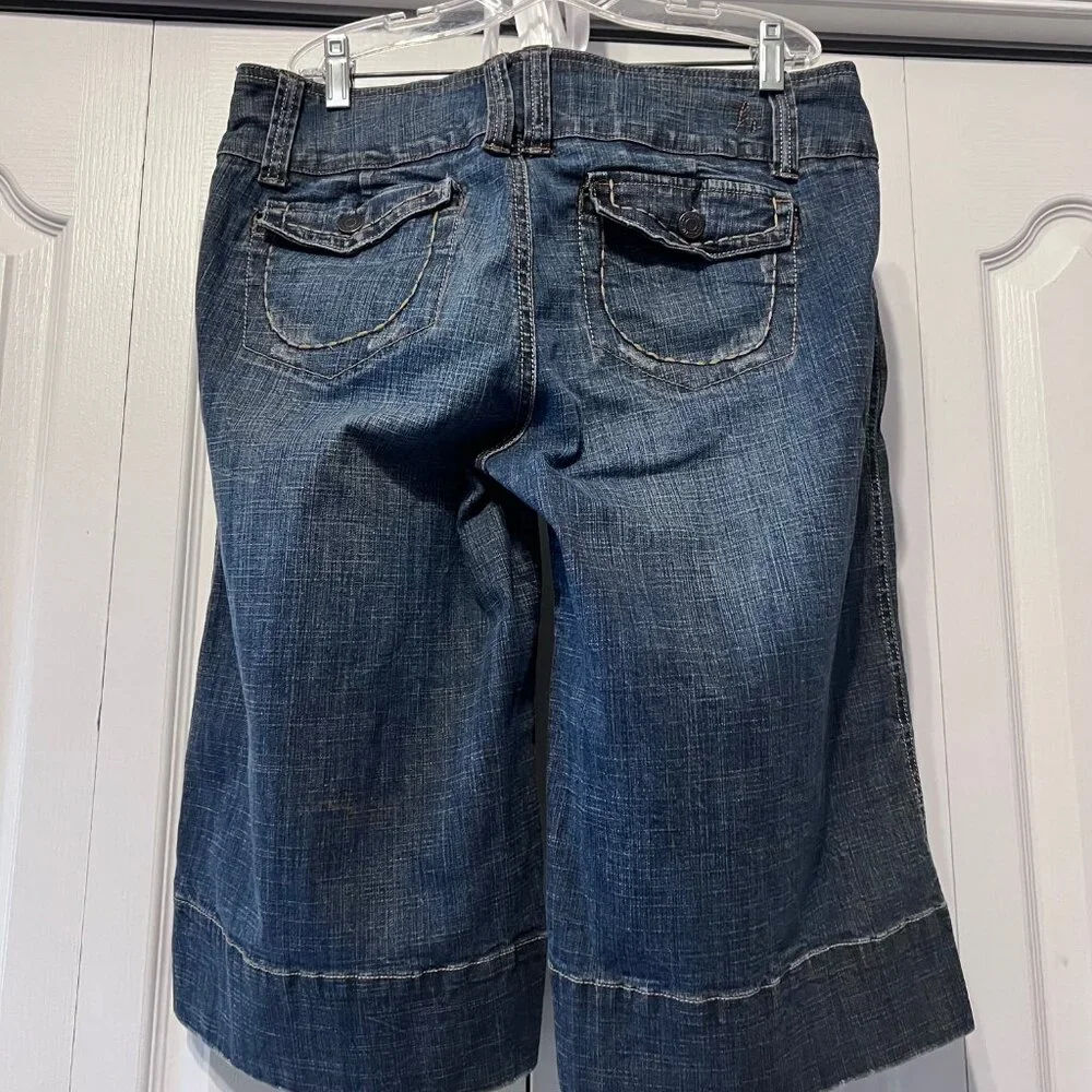 Hydraulic Long Low Mid Jean/Denim Shorts/Capris-Size 11-12 Jrs. Distressed-Comfy